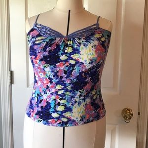 Watercolor Print Stretchy Cami Top
